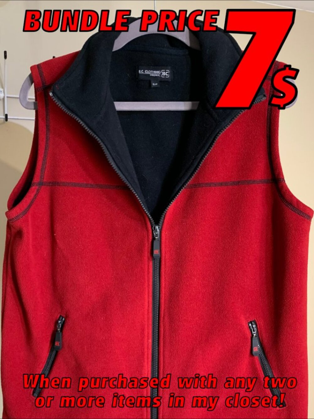 Kirkland Lined Red Zip-Up Jacket SMALL